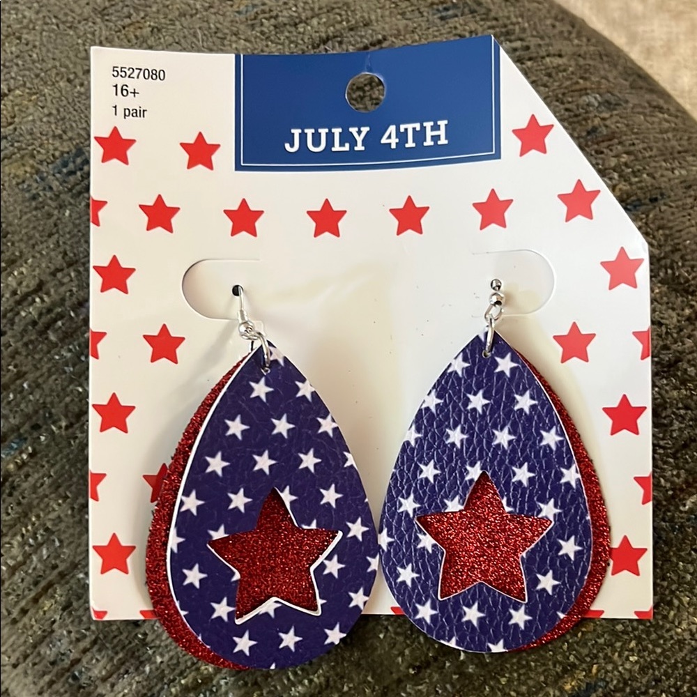July 4th Star Earrings